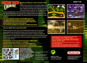 Donkey Kong Country (Europe) (En,Fr,De) (Rev 1) box cover back